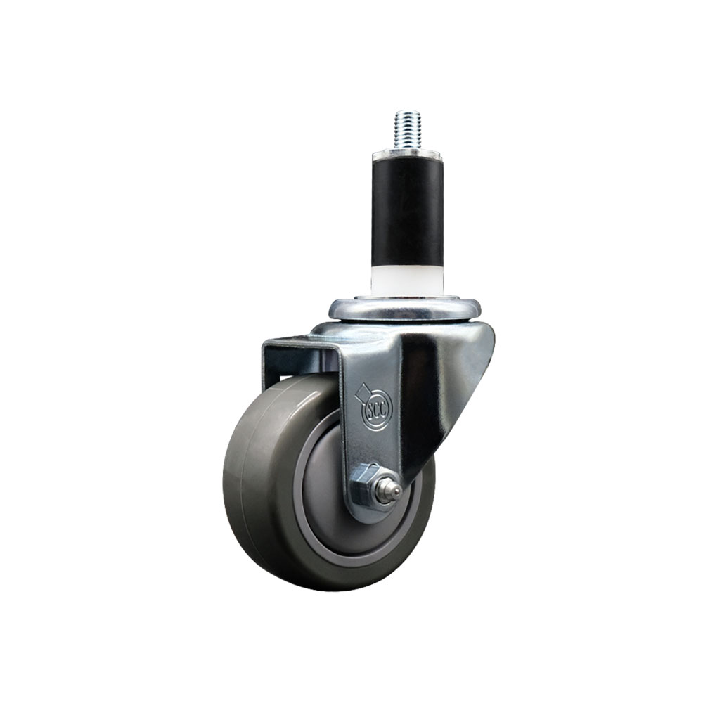 SCC-EX20S314-PPUB-138 Polyurethane Expanding Stem Swivel Caster with 3 in. Gray Wheel & 1.38 in. Stem