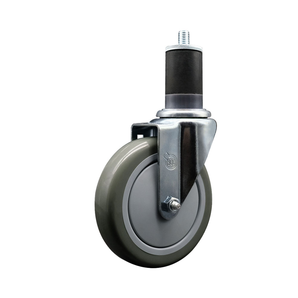 SCC-EX20S514-PPUB-158 Polyurethane Expanding Stem Swivel Caster with 5 in. Gray Wheel & 1.63 in. Stem
