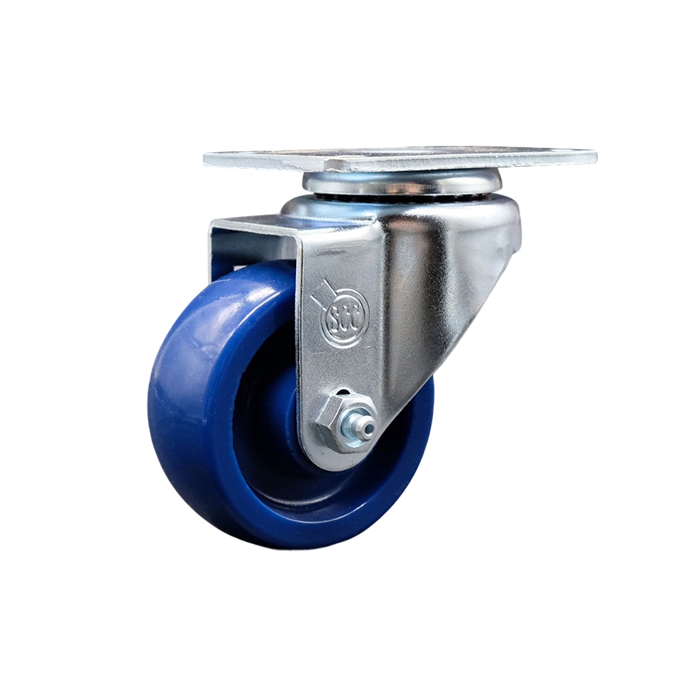 SCC-20S3514-SPUS-TP3 Swivel Caster with 3.5 in. Solid Polyurethane Wheel - 4 x 4.5 in. Overall Top Plate