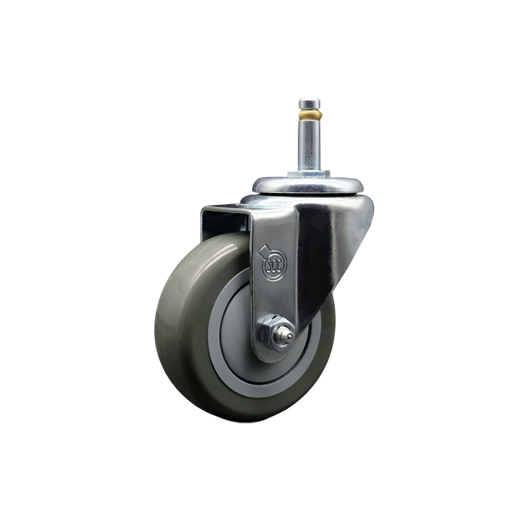 SCC-GR20S3514-PPUB-716138 Polyurethane Swivel Grip Ring Stem Caster with 3.5 x 1.25 in. Gray Wheel & 0.43 in. Stem