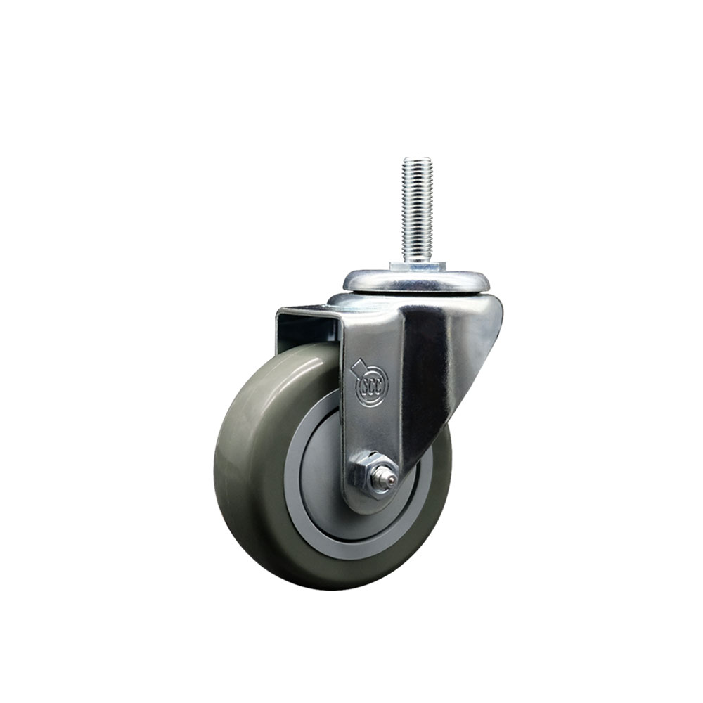 SCC-TS20S3514-PPUB-34212 Polyurethane Swivel Threaded Stem Caster with 3.5 x 1.25 in. gray Wheel & 0.75 in. Stem