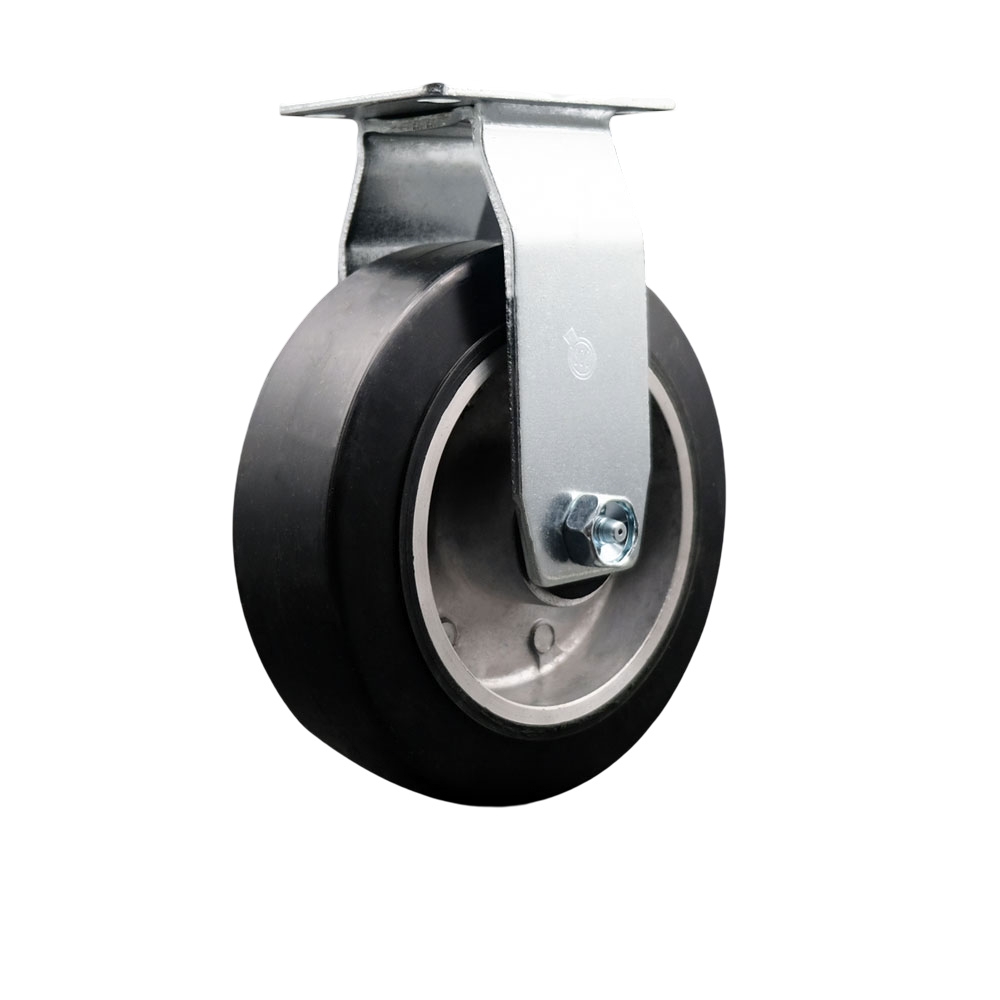 SCC-20R620-RAB Rigid Top Plate Caster, Black - 6 in. by 2 in. Rubber on Aluminum Wheel Ball Bearing