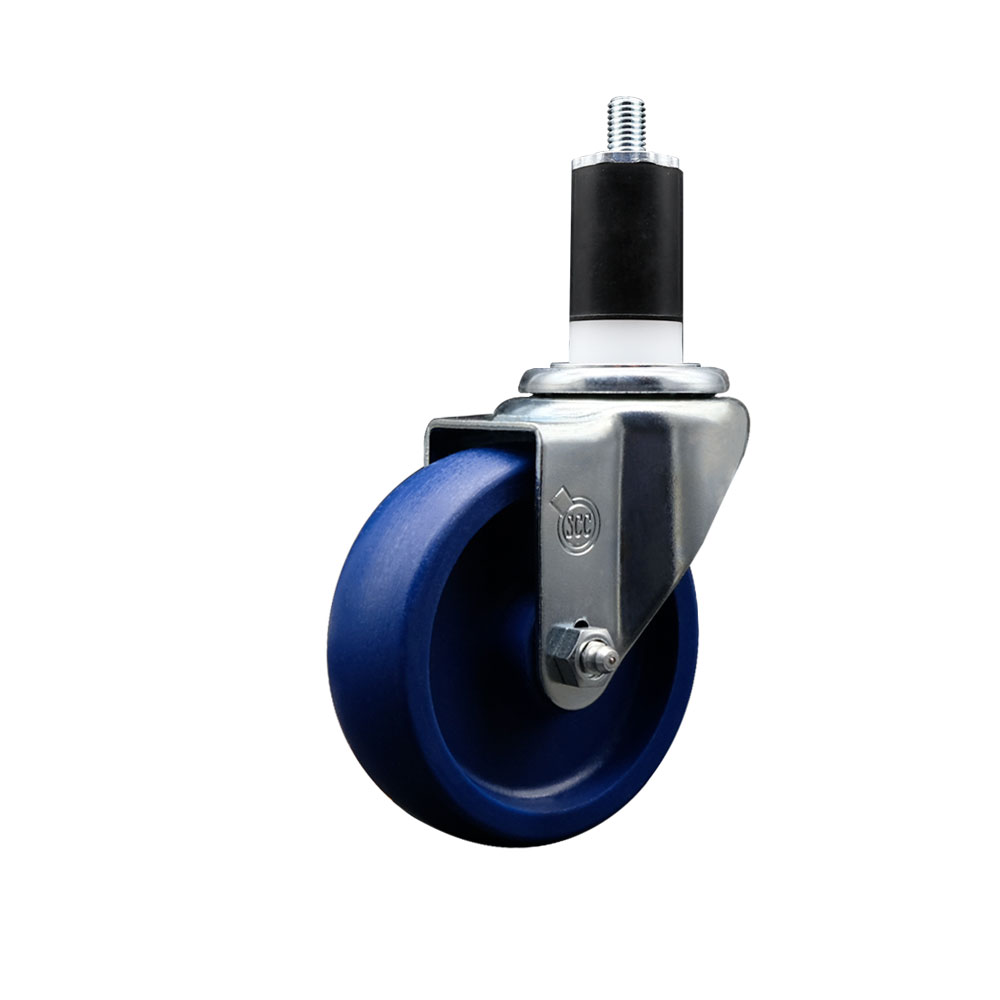 SCC-EX20S414-SPUS-112 Solid Polyurethane Expanding Stem Swivel Caster with 4 in. Blue Wheel & 1.5 in. Stem