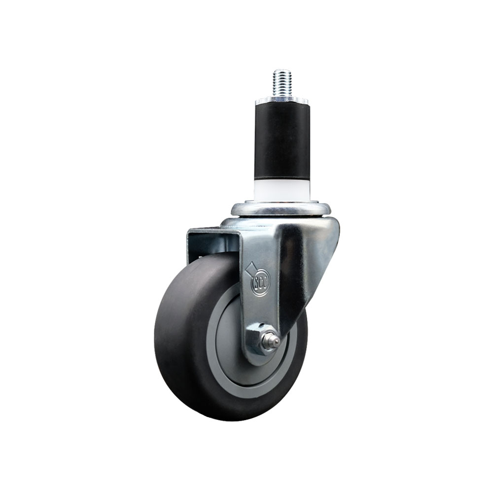 SCC-EX20S3514-TPRB-112 Thermoplastic Rubber Swivel Expanding Stem Swivel Caster with 3.5 in. Gray Wheel & 1.5 in. Stem