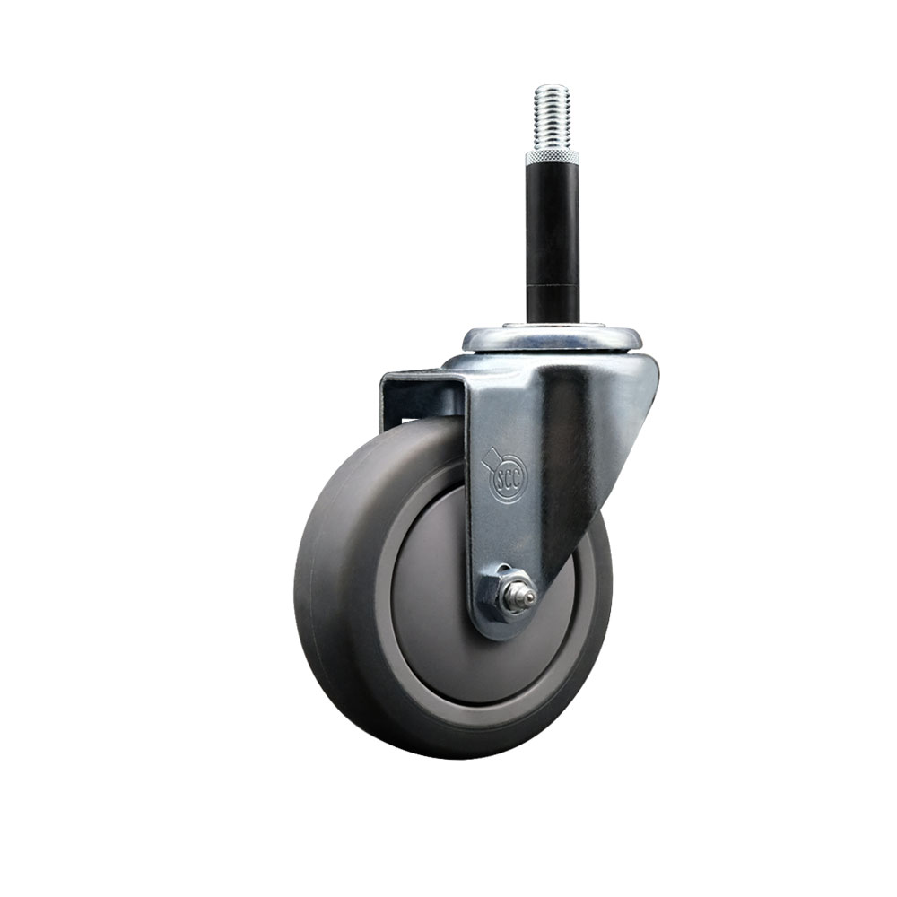 SCC-EX20S414-TPRB-34 Thermoplastic Rubber Swivel Expanding Stem Swivel Caster with 4 in. Gray Wheel & 0.75 in. Stem