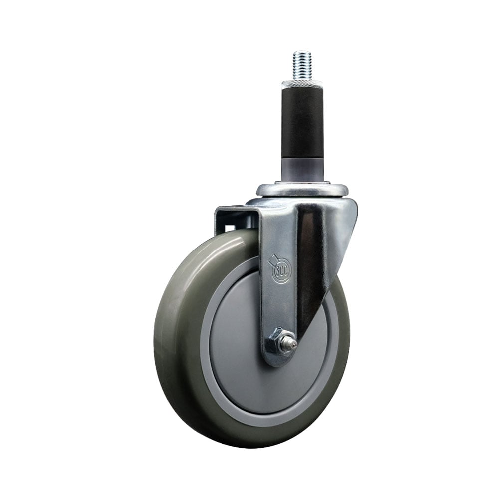 SCC-EX20S514-PPUB-118 Polyurethane Expanding Stem Swivel Caster with 5 in. Gray Wheel & 1.13 in. Stem