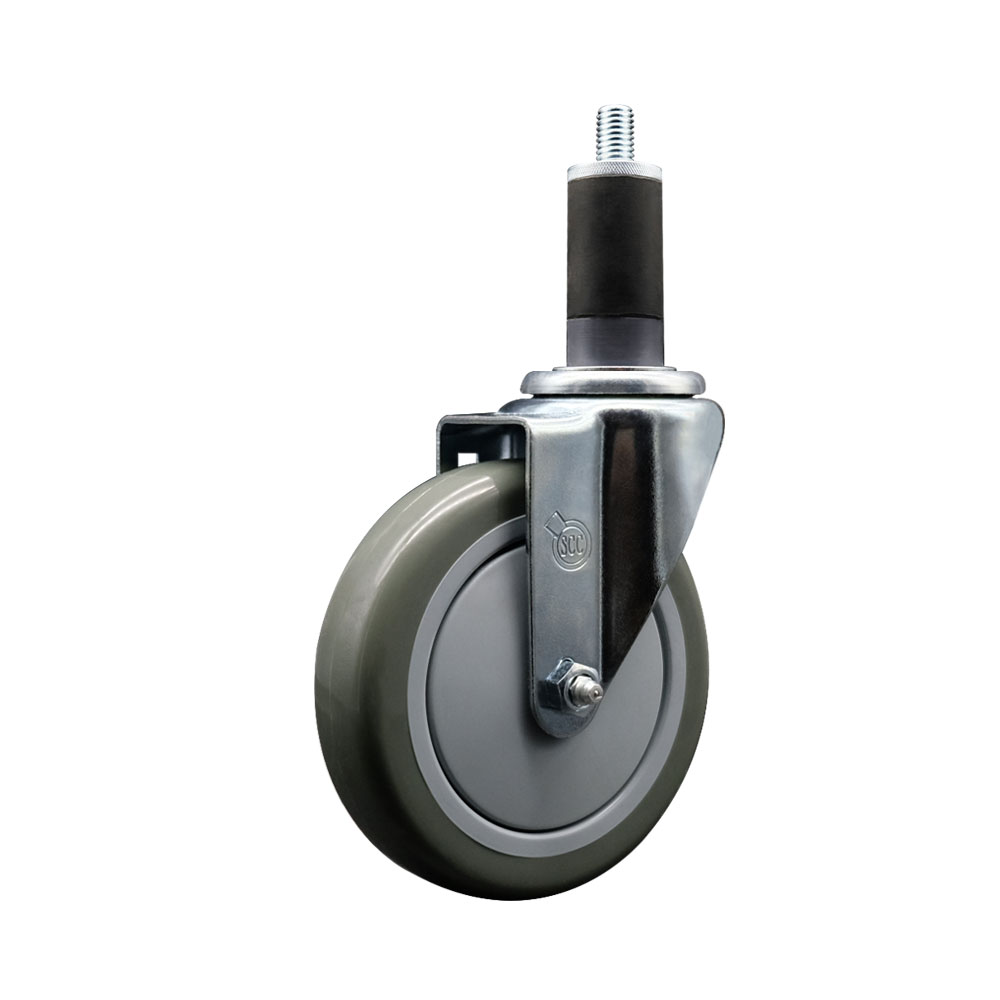 SCC-EX20S514-PPUB-114 Polyurethane Expanding Stem Swivel Caster with 5 in. Gray Wheel & 1.25 in. Stem