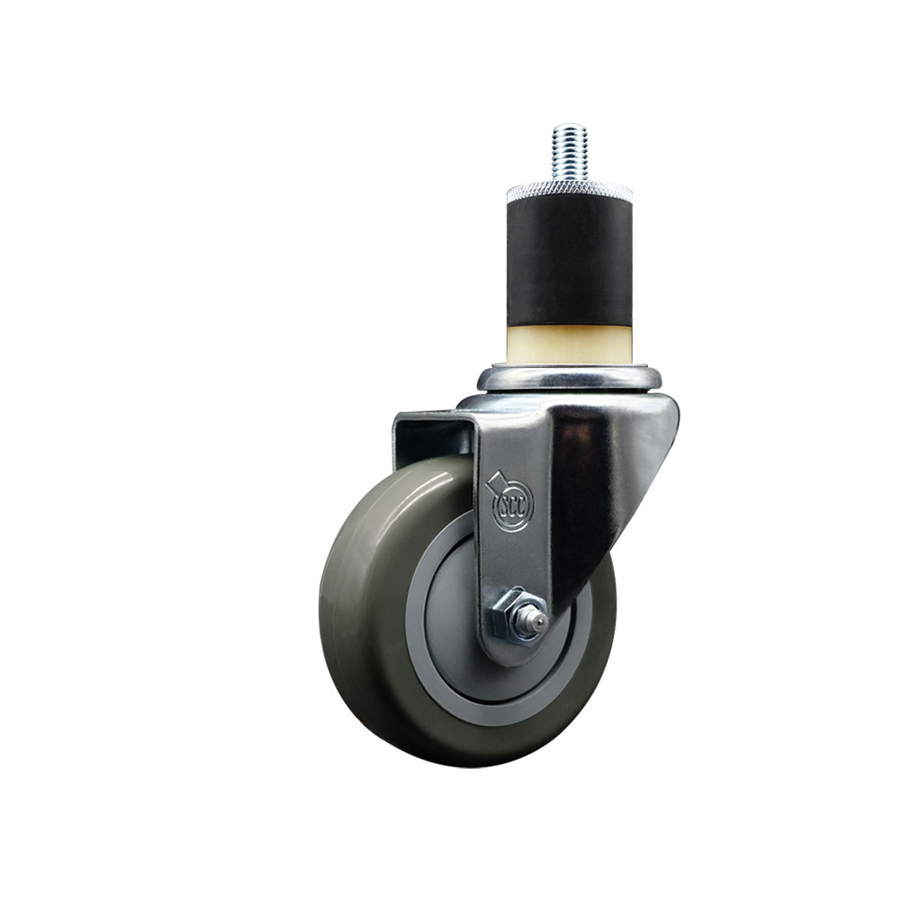 SCC-EX20S3514-PPUB-178 Polyurethane Expanding Stem Swivel Caster with 3.5 in. Gray Wheel & 1.87 in. Stem