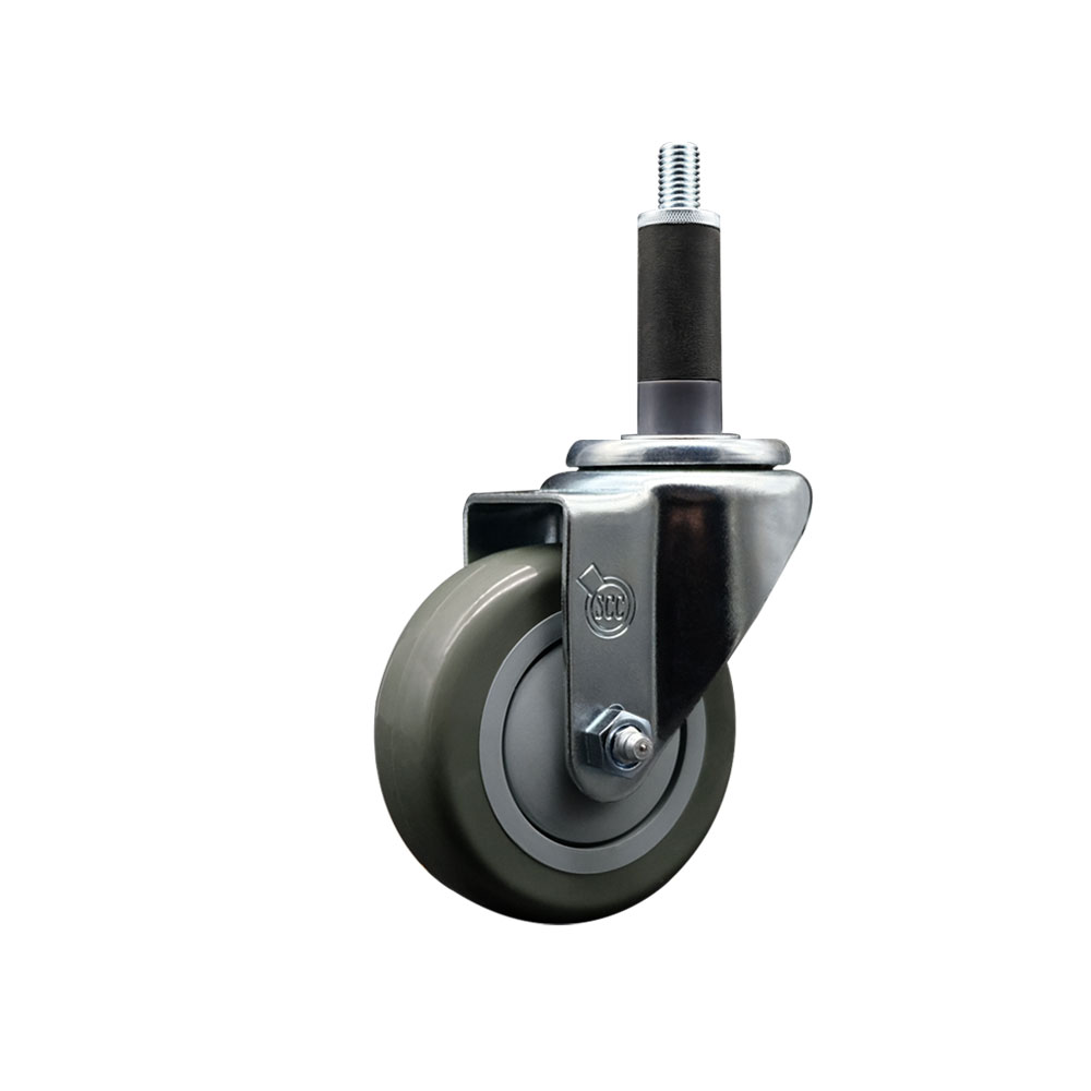 SCC-EX20S3514-PPUB-1 Polyurethane Expanding Stem Swivel Caster with 3.5 in. Gray Wheel & 1 in. Stem
