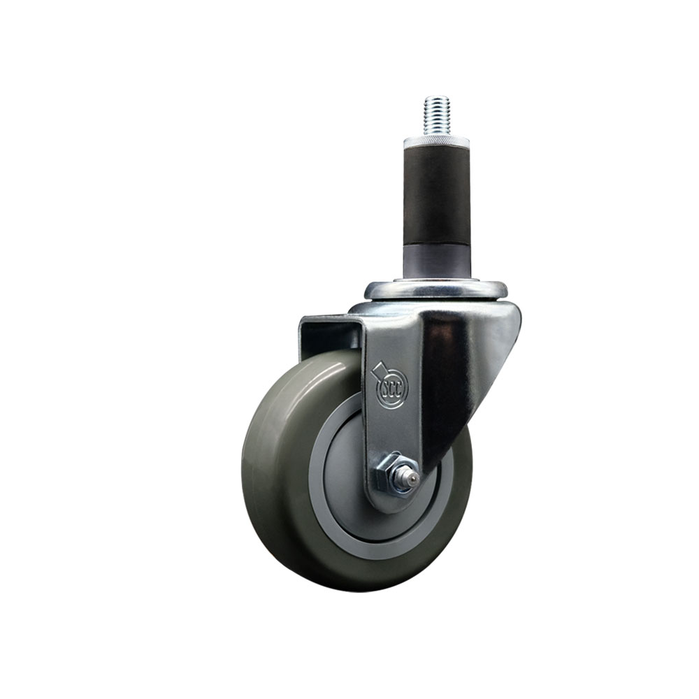 SCC-EX20S3514-PPUB-114 Polyurethane Expanding Stem Swivel Caster with 3.5 in. Gray Wheel & 1.25 in. Stem
