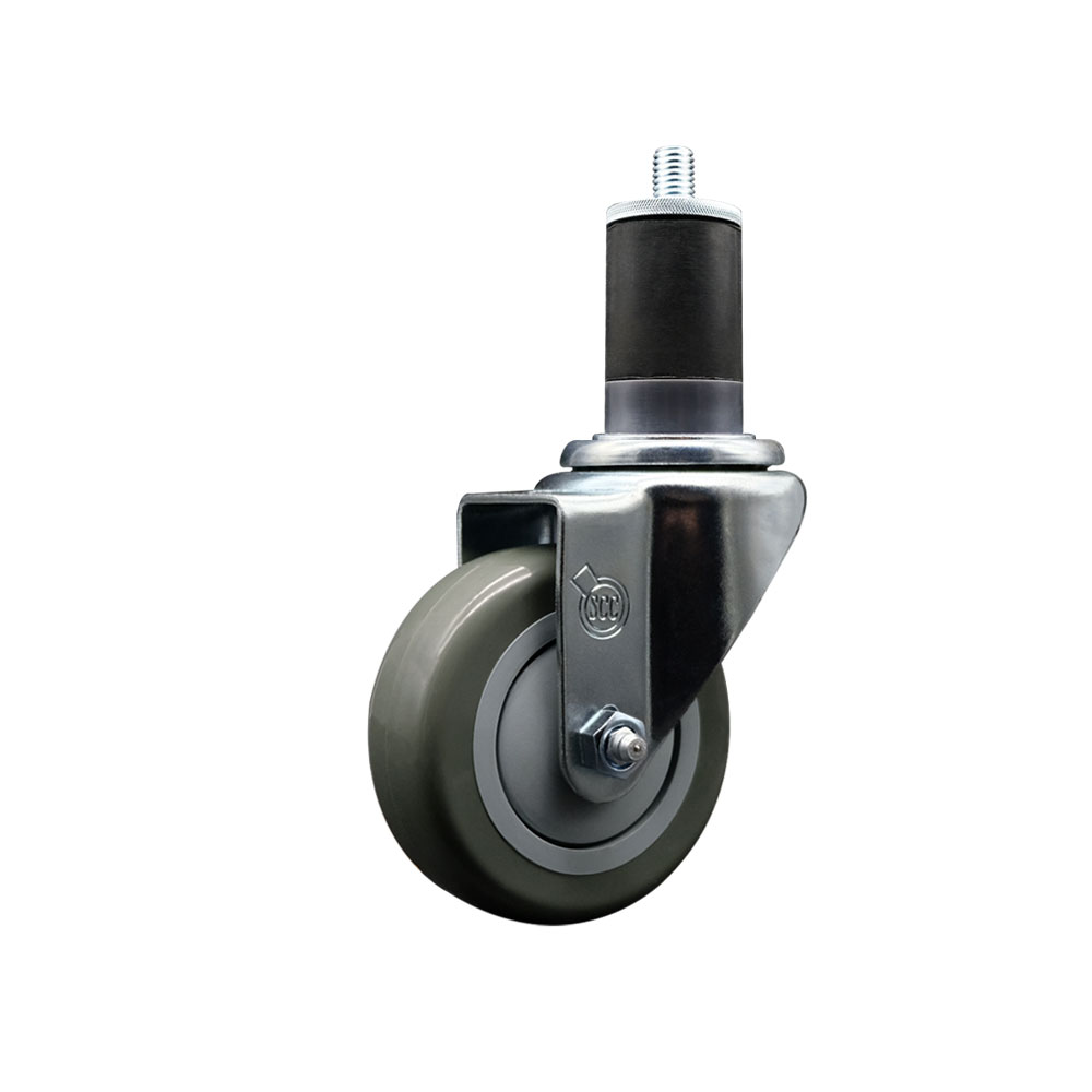 SCC-EX20S3514-PPUB-158 Polyurethane Expanding Stem Swivel Caster with 3.5 in. Gray Wheel & 1.63 in. Stem