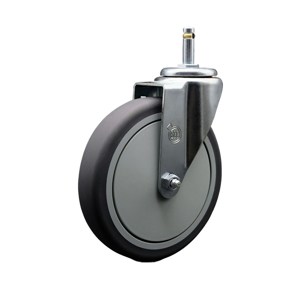 SCC-GR20S614-TPRB-716138 Thermoplastic Rubber Swivel Grip Ring Stem Caster, 6 x 1.25 in. Gray Wheel & 0.43 in. Stem