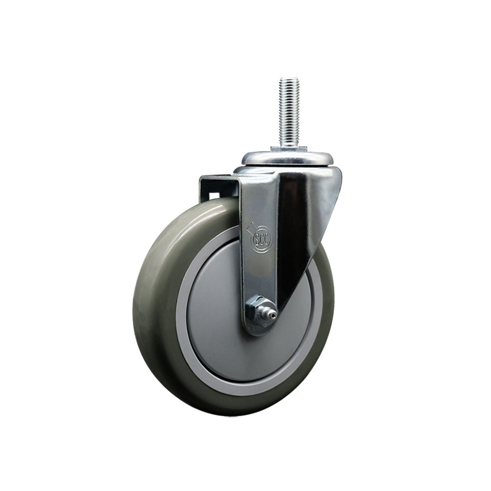 SCC-TS20S514-PPUB-58212 Polyurethane Swivel Threaded Stem Caster with 5 x 1.25 in. gray Wheel & 0.63 in. Stem