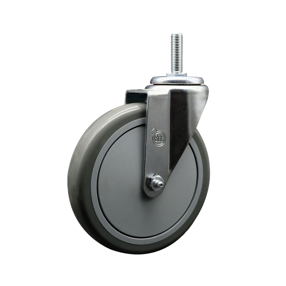 SCC-TS20S614-PPUB-58212 Polyurethane Swivel Threaded Stem Caster with 6 x 1.25 in. gray Wheel & 0.63 in. Stem