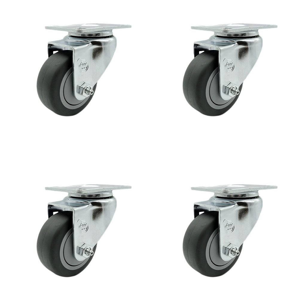 Swivel Caster - Thermoplastic Rubber - Set of 4 - 230 lbs Capacity