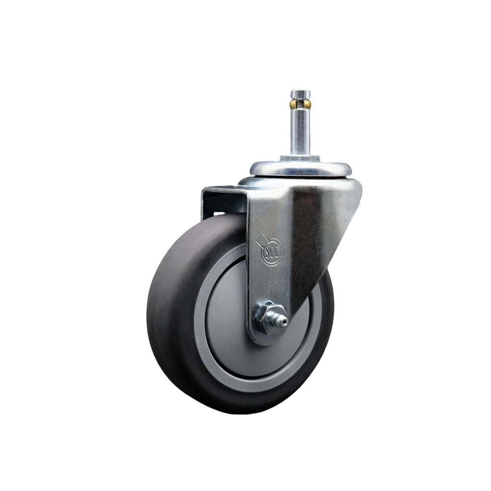 SCC-GR20S414-TPRB-716138 Thermoplastic Rubber Swivel Grip Ring Stem Caster, 4 x 1.25 in. Gray Wheel & 0.43 in. Stem