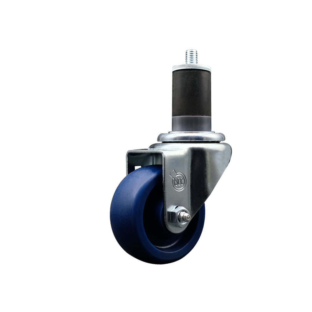 SCC-EX20S314-SPUS-158 Solid Polyurethane Expanding Stem Swivel Caster with 3 in. Blue Wheel & 1.63 in. Stem