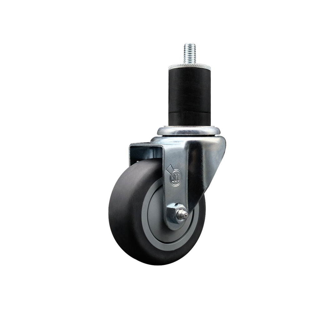 SCC-EX20S3514-TPRB-134 Thermoplastic Rubber Swivel Expanding Stem Swivel Caster with 3.5 in. Gray Wheel & 1.75 in. Stem