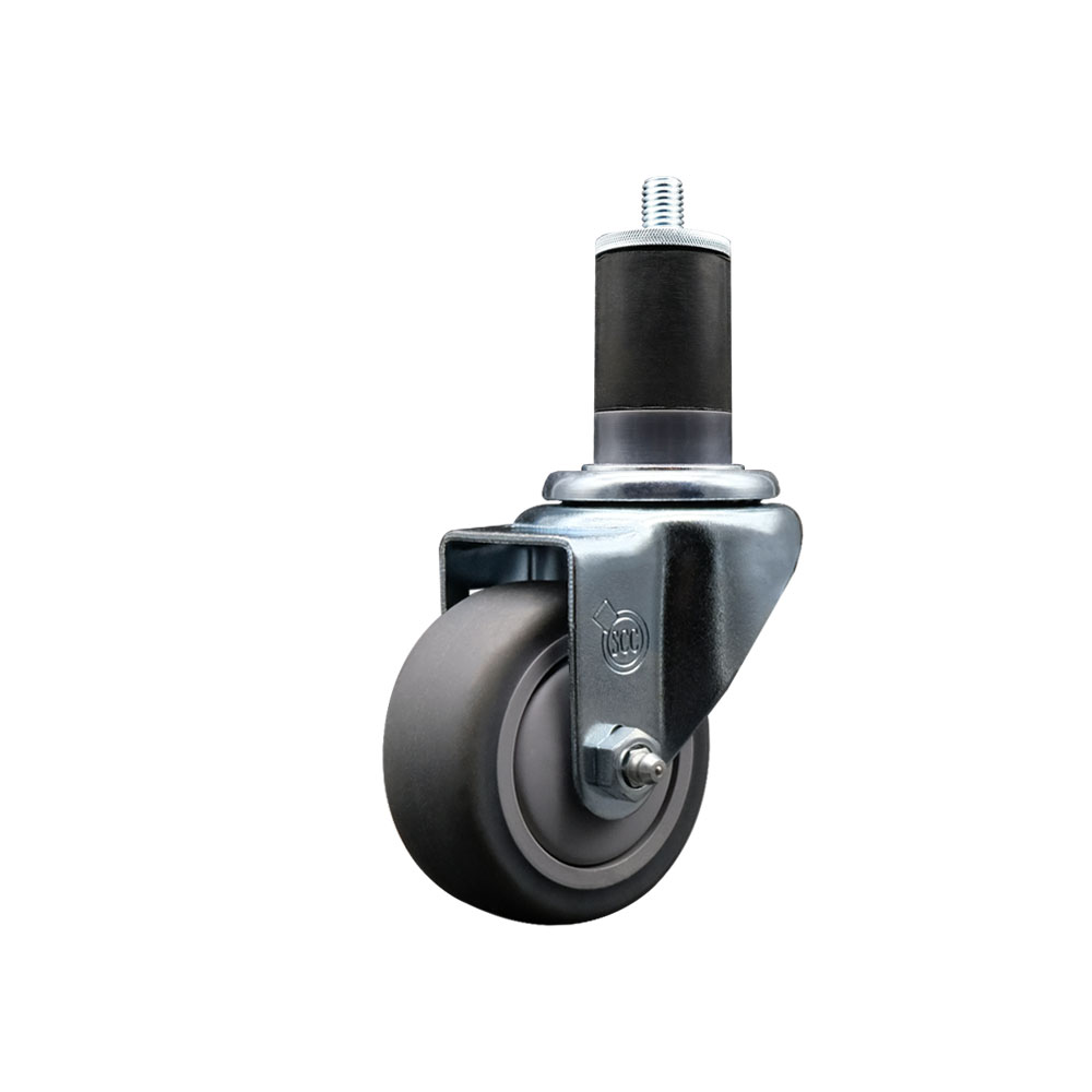 SCC-EX20S314-TPRB-158 Thermoplastic Rubber Swivel Expanding Stem Swivel Caster with 3 in. Gray Wheel & 1.63 in. Stem