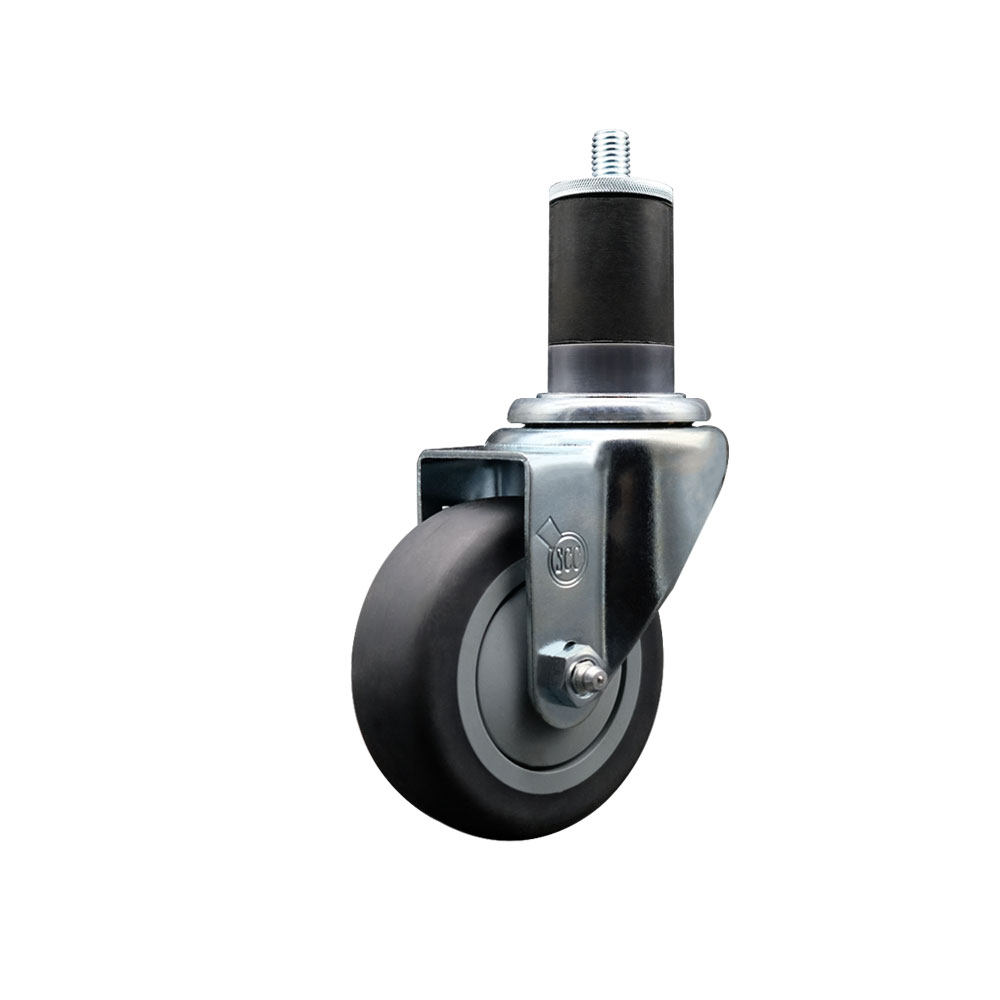 SCC-EX20S3514-TPRB-158 Thermoplastic Rubber Swivel Expanding Stem Swivel Caster with 3.5 in. Gray Wheel & 1.63 in. Stem