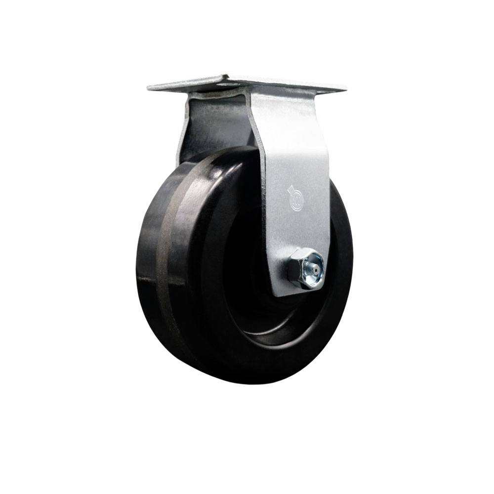 SCC-20R520-PHR Rigid Top Plate Caster, Black 5 in. by 2 in. Phenolic Wheel Roller Bearing