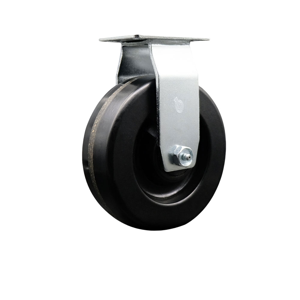 SCC-20R620-PHR Rigid Top Plate Caster, Black 6 in. by 2 in. Phenolic Wheel Roller Bearing