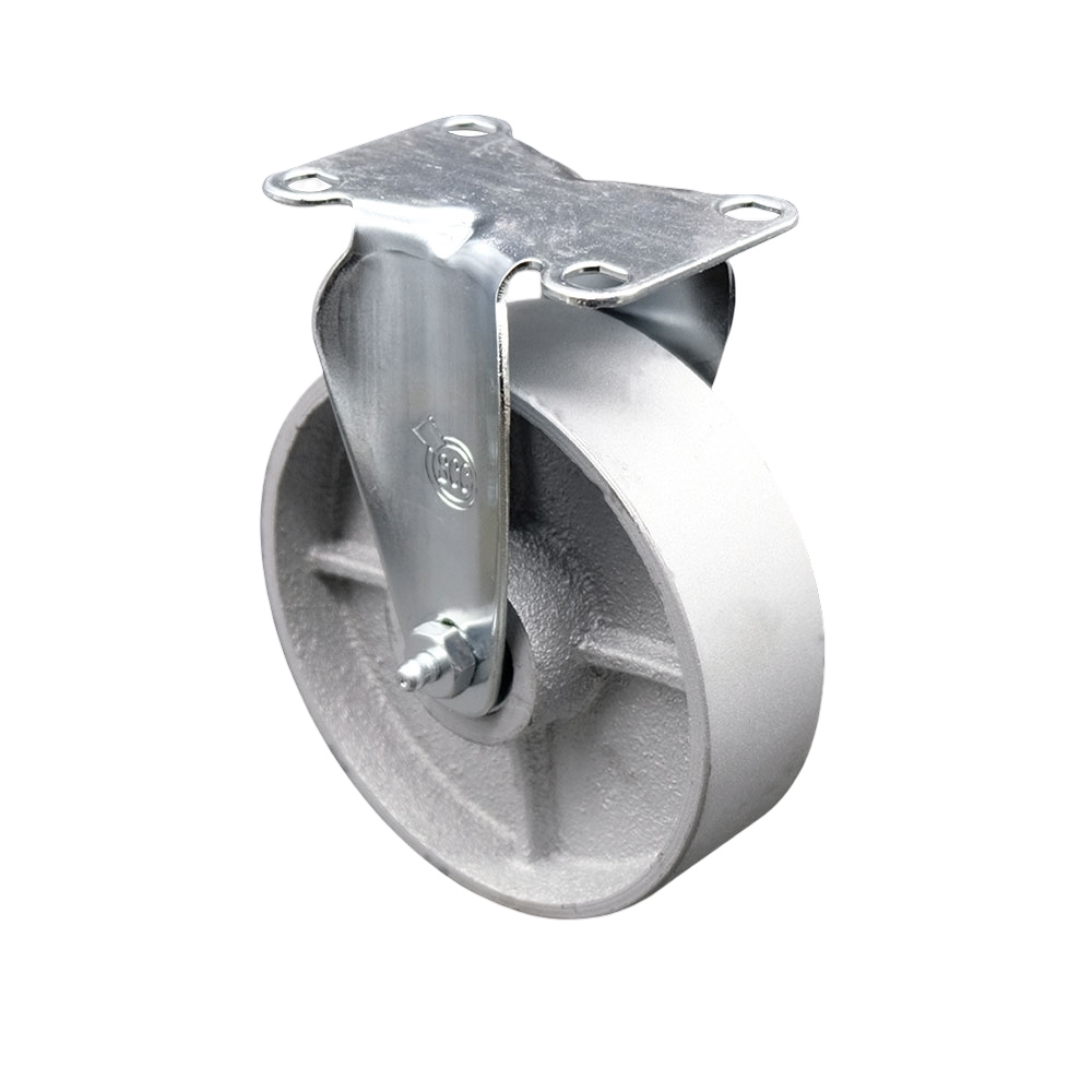 Semi Steel Rigid Caster - Silver - 5 in. - 1 Pack - 300 lbs Capacity