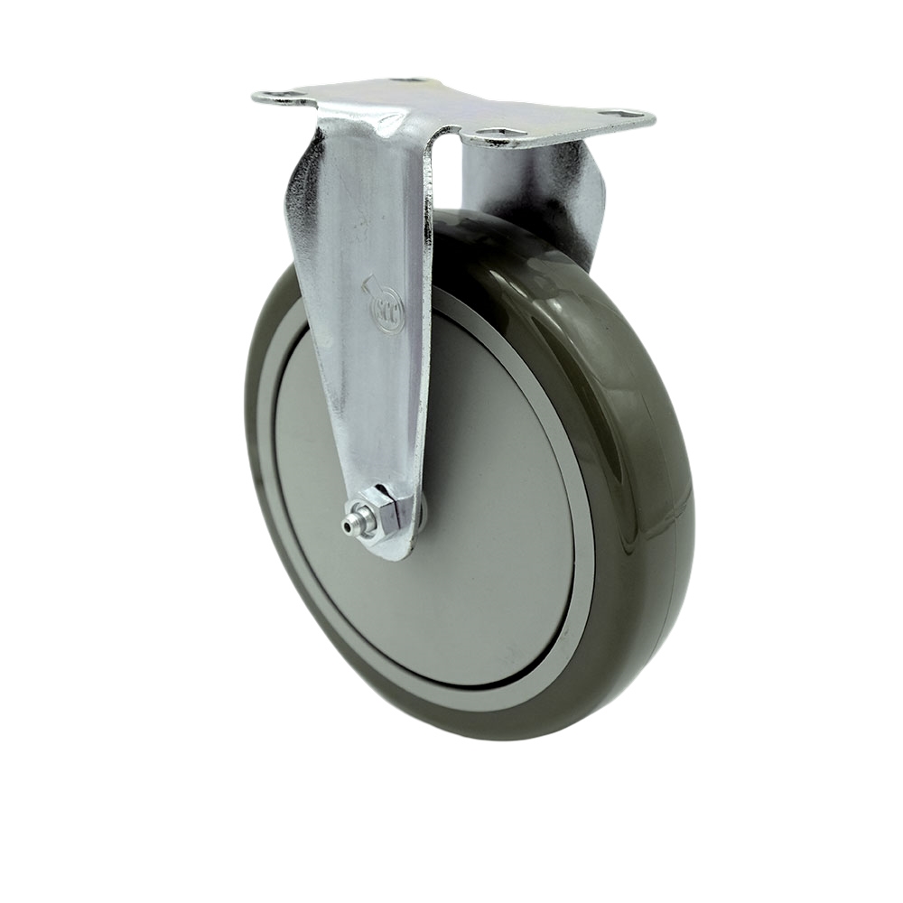 SCC-20R614-PPUB Polyurethane Top Plate Rigid Caster with 6 in. Gray Wheel