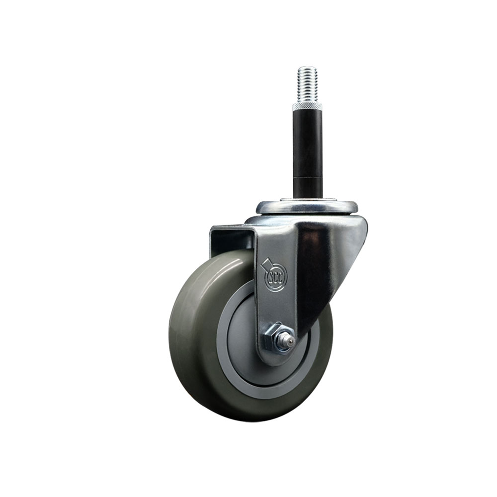 SCC-EX20S3514-PPUB-34 Polyurethane Expanding Stem Swivel Caster with 3.5 in. Gray Wheel & 0.75 in. Stem