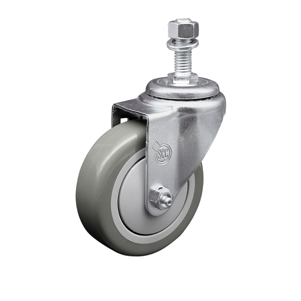 SCC-TS20S414-PPUB-121315 Polyurethane Swivel Threaded Stem Caster with 4 x 1.25 in. Gray Wheel & 0.5 in. Stem