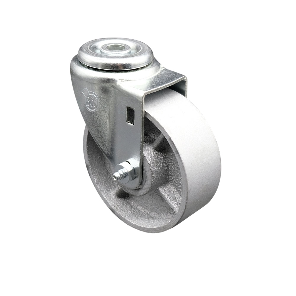 Semi Steel Swivel Caster - Silver - 4 x 1.5 in. - 300 lbs Capacity