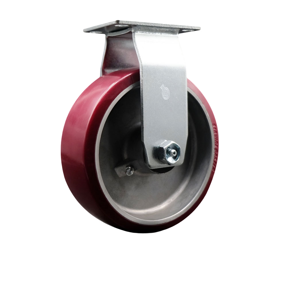 SCC-20R620-PAB Rigid Top Plate Caster Maroon 6 in. by 2 in. Polyurethane on Aluminum Wheel Ball Bearing