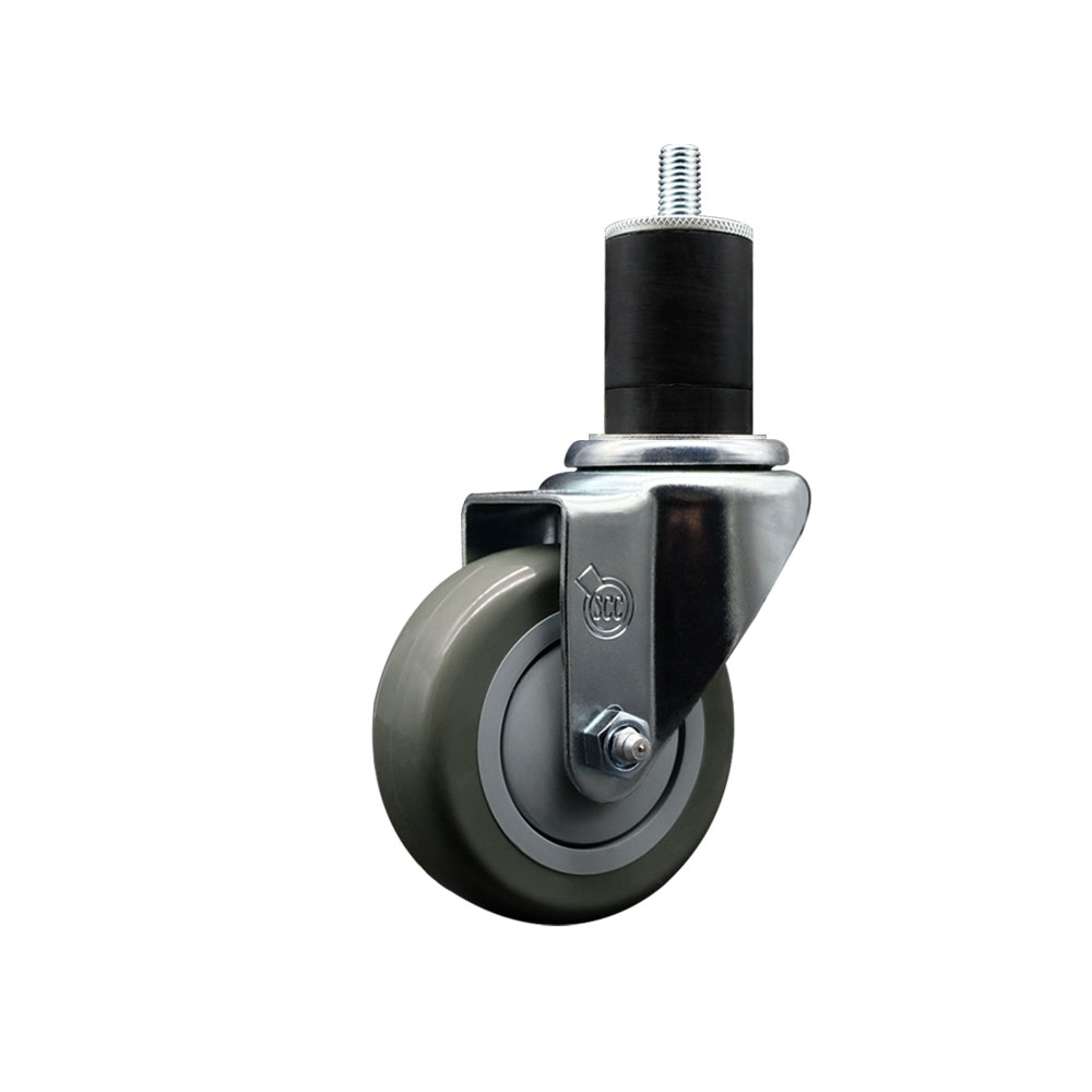 SCC-EX20S3514-PPUB-134 Polyurethane Expanding Stem Swivel Caster with 3.5 in. Gray Wheel & 1.75 in. Stem