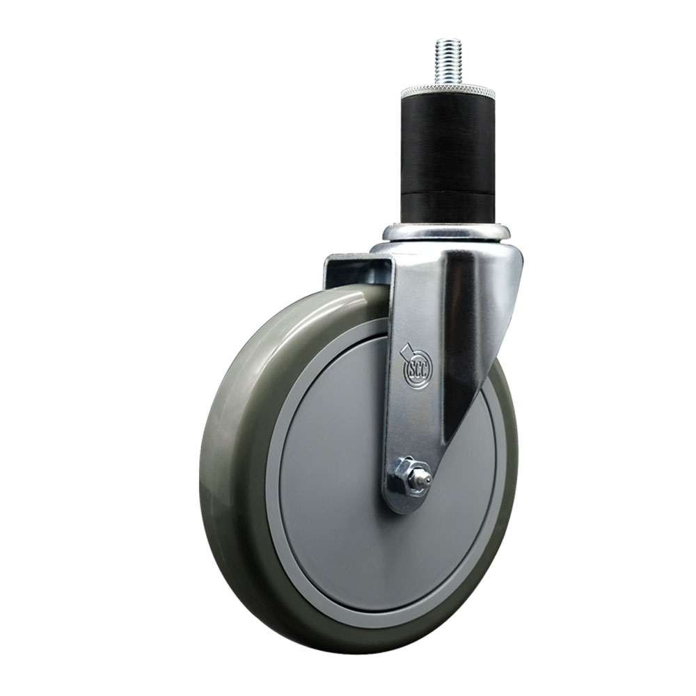 SCC-EX20S614-PPUB-134 Polyurethane Expanding Stem Swivel Caster with 6 in. Gray Wheel & 1.75 in. Stem