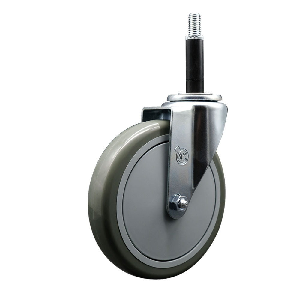 SCC-EX20S614-PPUB-34 Polyurethane Expanding Stem Swivel Caster with 6 in. Gray Wheel & 0.75 in. Stem