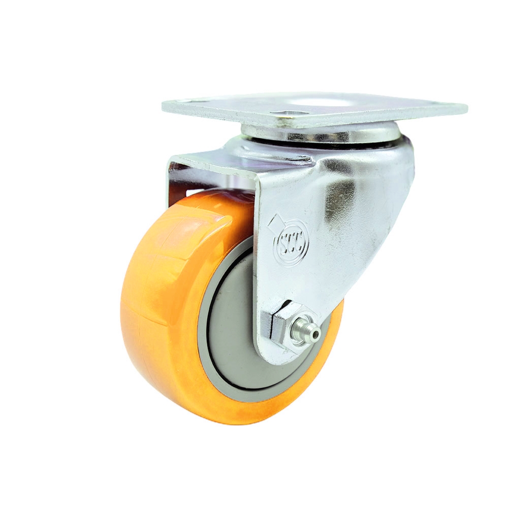 SCC-20S3514-PPUB-YEL-TP3 Swivel Caster with 3.5 in. Yellow Polyurethane Wheel - 4 x 4.5 in. Overall Top Plate