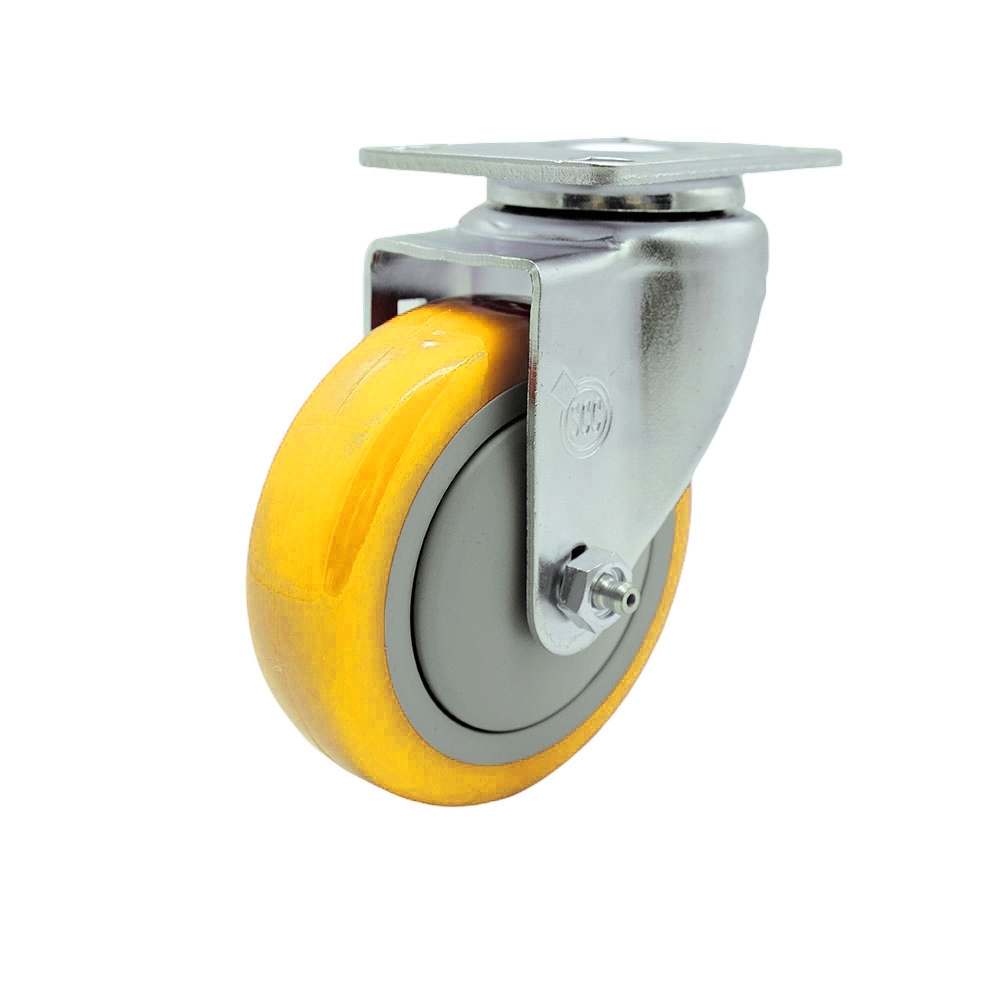 SCC-20S414-PPUB-YEL Polyurethane Swivel Top Plate Swivel Caster with 4 in. Yellow Wheel
