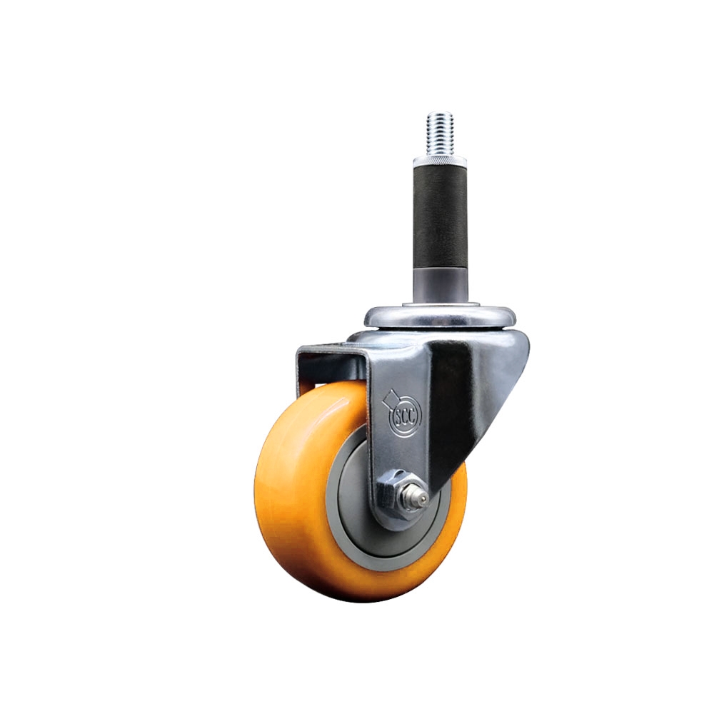 SCC-EX20S314-PPUB-YEL-1 Polyurethane Expanding Stem Swivel Caster with 3 in. Yellow Wheel & 1 in. Stem