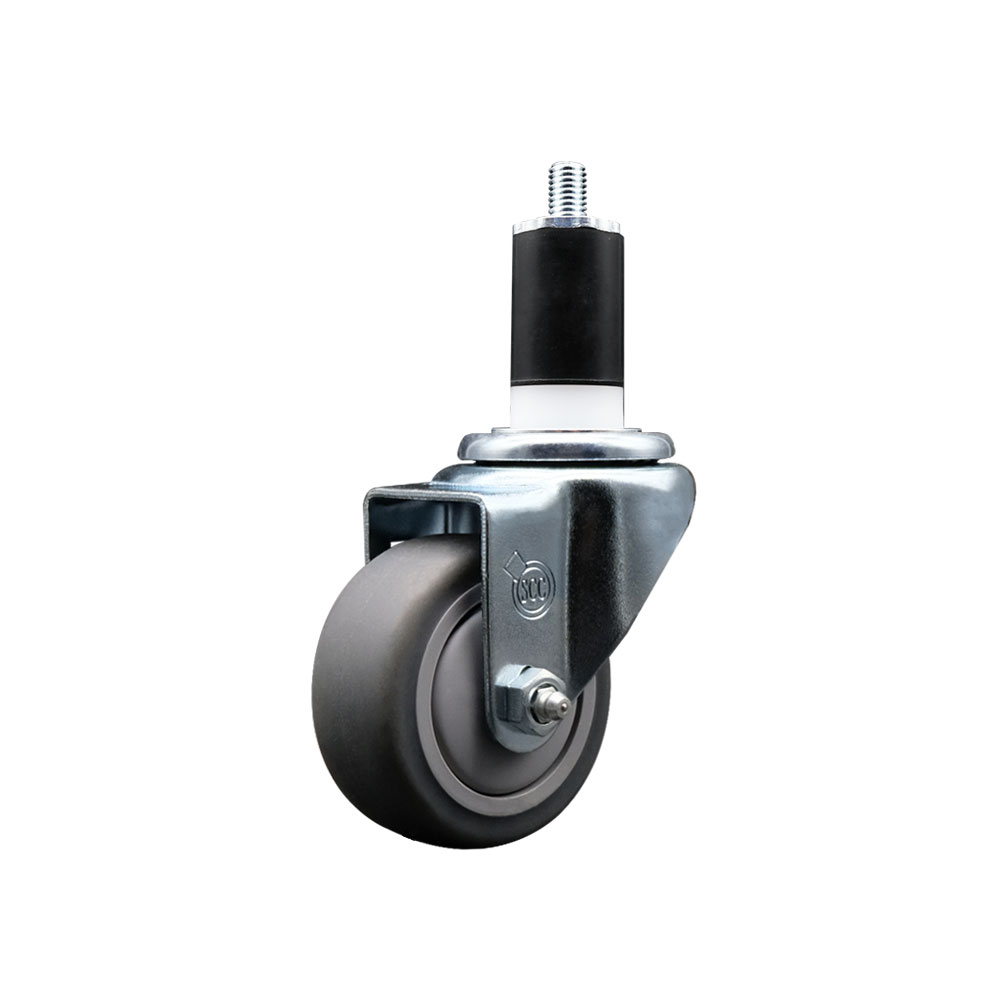 SCC-EX20S314-TPRB-112 Thermoplastic Rubber Swivel Expanding Stem Swivel Caster with 3 in. Gray Wheel & 1.5 in. Stem
