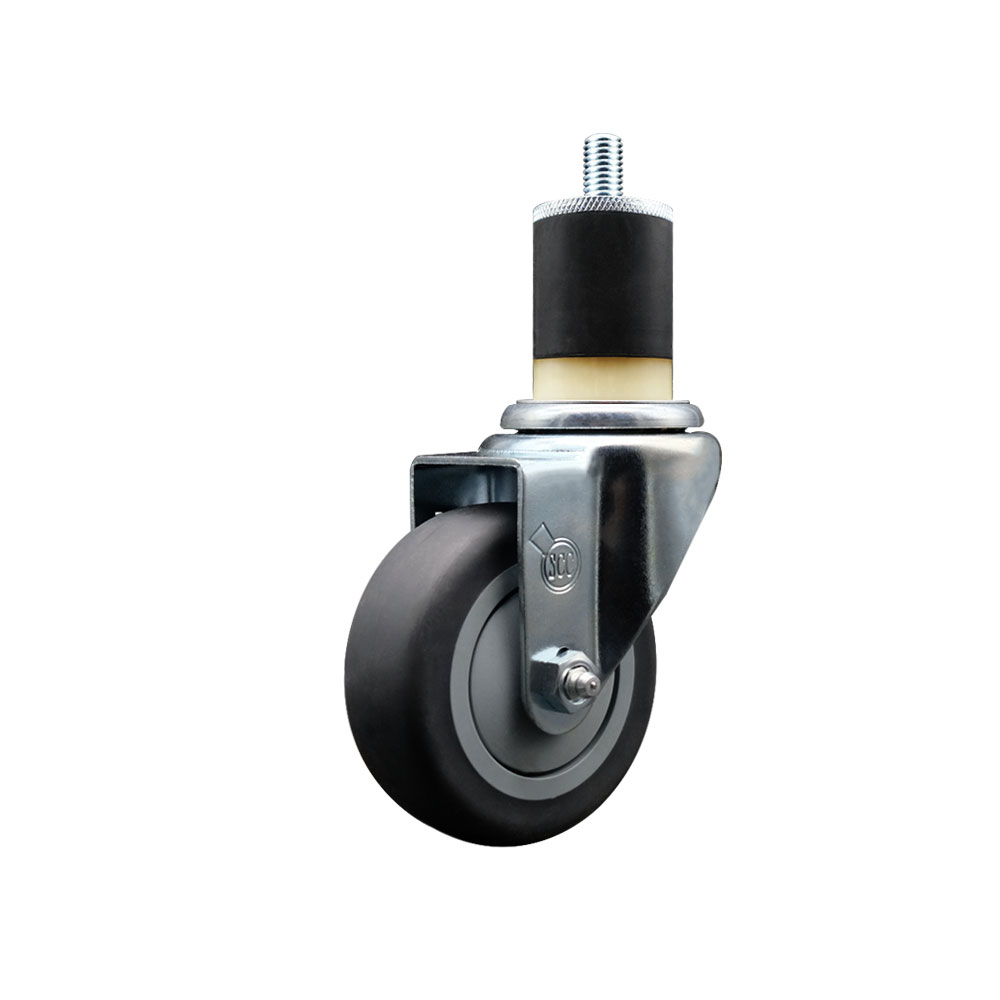 SCC-EX20S3514-TPRB-178 Thermoplastic Rubber Swivel Expanding Stem Swivel Caster with 3.5 in. Gray Wheel & 1.87 in. Stem