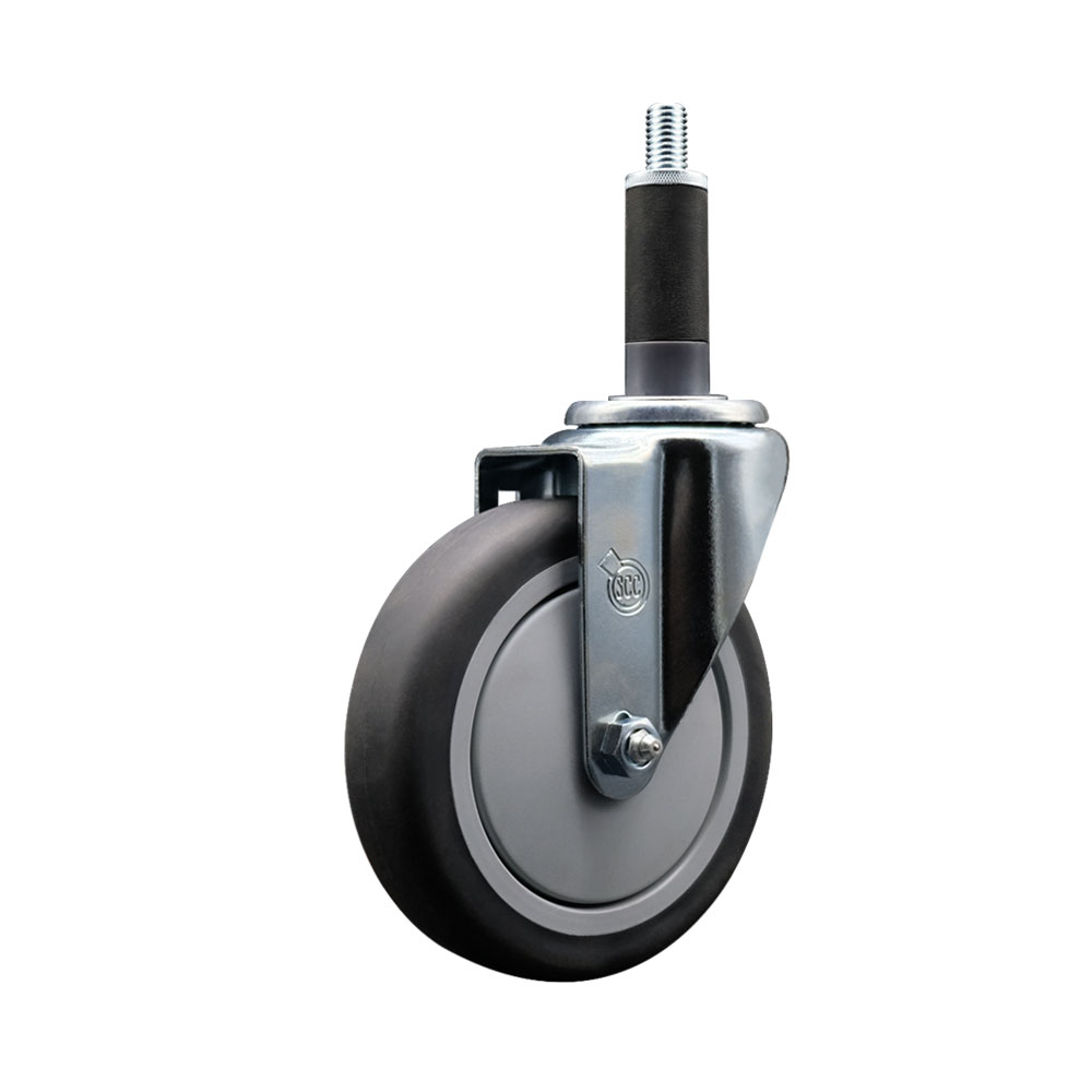 SCC-EX20S514-TPRB-1 Thermoplastic Rubber Swivel Expanding Stem Swivel Caster with 5 in. Gray Wheel & 1 in. Stem