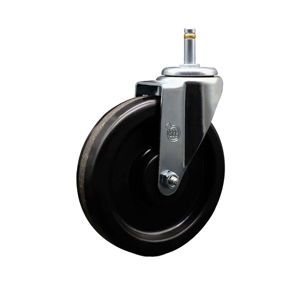 SCC-GR20S615-PHR-716138 Phenolic Swivel Grip Ring Stem Caster with Roller Bearing 6 x 1.5 in. Black Wheel & 0.43 in. Stem