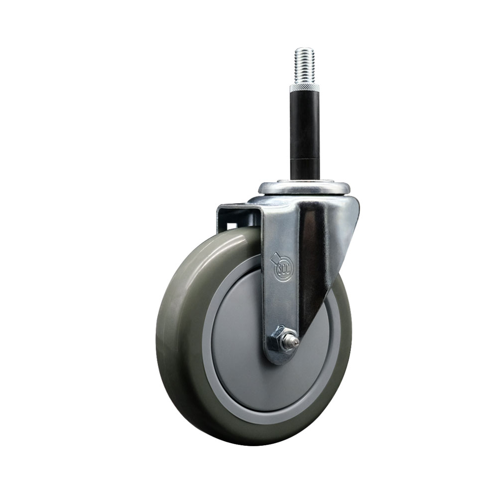 SCC-EX20S514-PPUB-34 Polyurethane Expanding Stem Swivel Caster with 5 in. Gray Wheel & 0.75 in. Stem