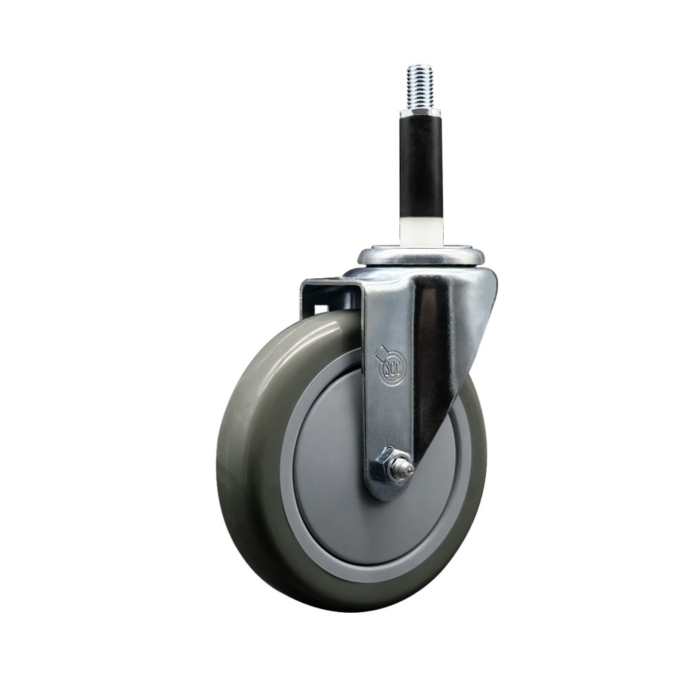 SCC-EX20S514-PPUB-78 Polyurethane Expanding Stem Swivel Caster with 5 in. Gray Wheel & 0.87 in. Stem