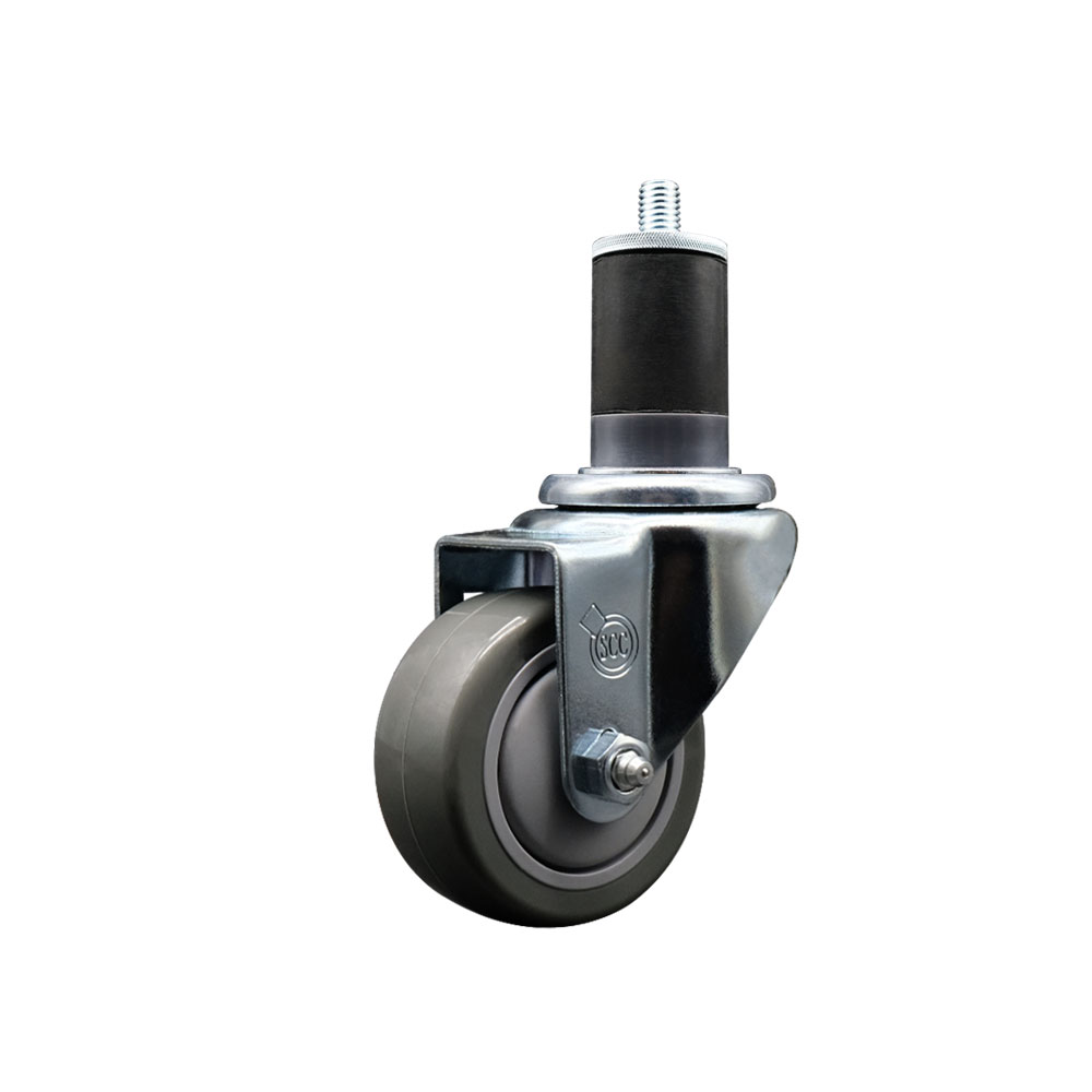 SCC-EX20S314-PPUB-158 Polyurethane Expanding Stem Swivel Caster with 3 in. Gray Wheel & 1.63 in. Stem