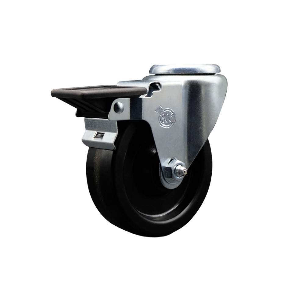 Phenolic Swivel Caster - Black - 4 x 1.25 in. - Posi Lock Brake