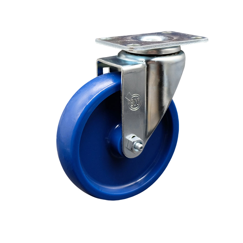 SCC-20S514-SPUS-TP2 Swivel Caster with 5 in. Solid Polyurethane Wheel - 3.13 x 4.13 in. Overall Top Plate