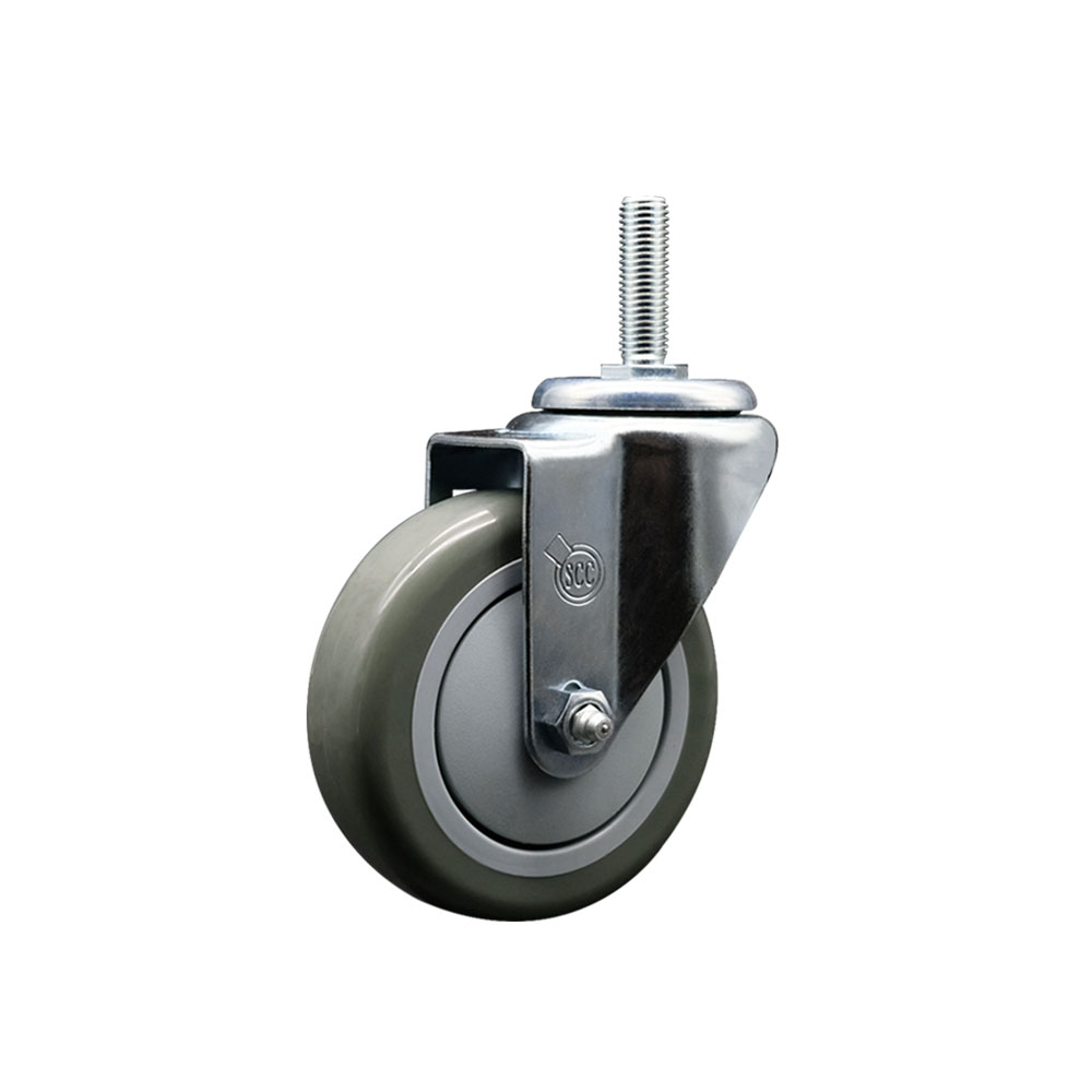 SCC-TS20S414-PPUB-58212 Polyurethane Swivel Threaded Stem Caster with 4 x 1.25 in. gray Wheel & 0.63 in. Stem
