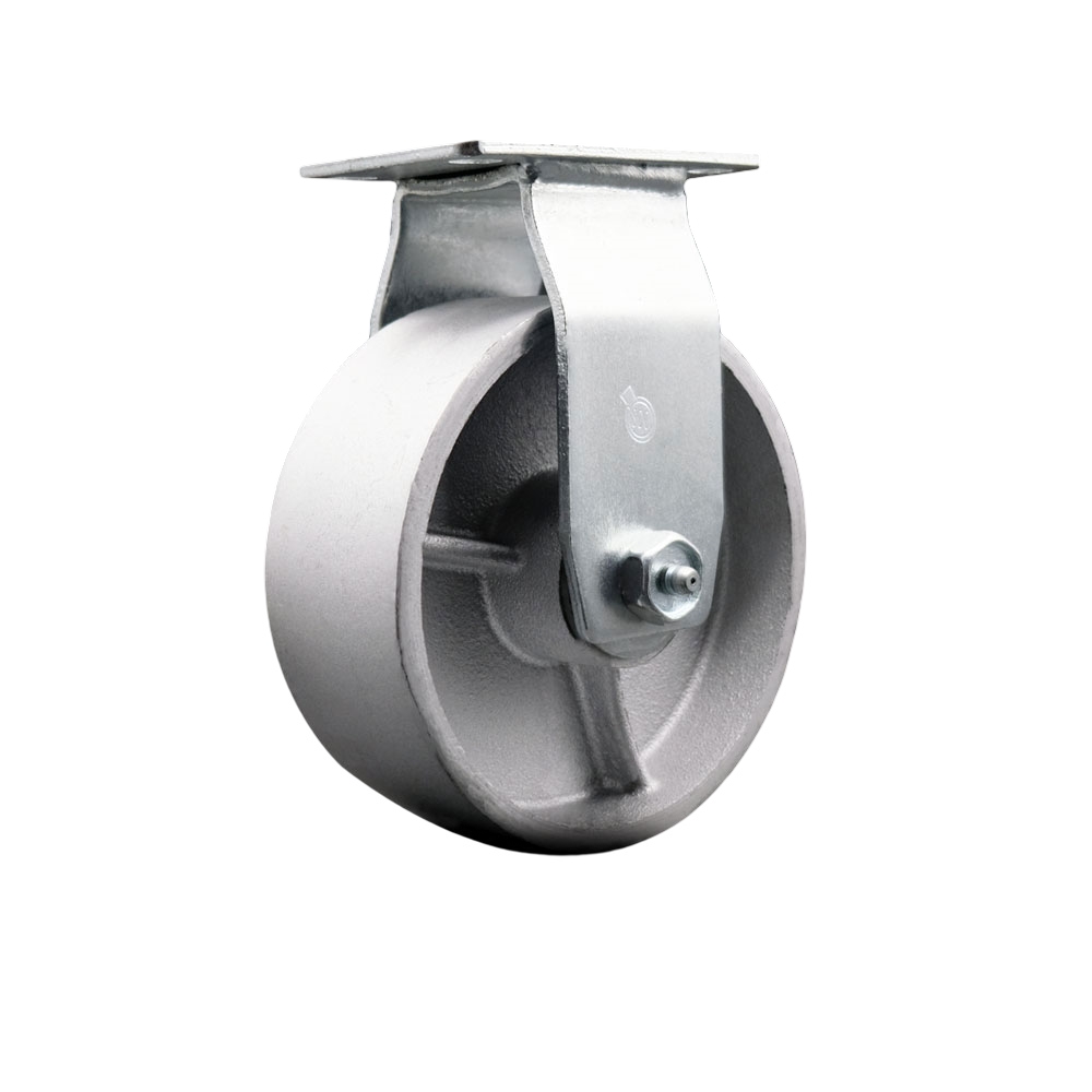 SCC-20R520-SSB Rigid Top Plate Caster, Silver - 5 in. by 2 in. Semi Steel Cast Iron Wheel Ball Bearing