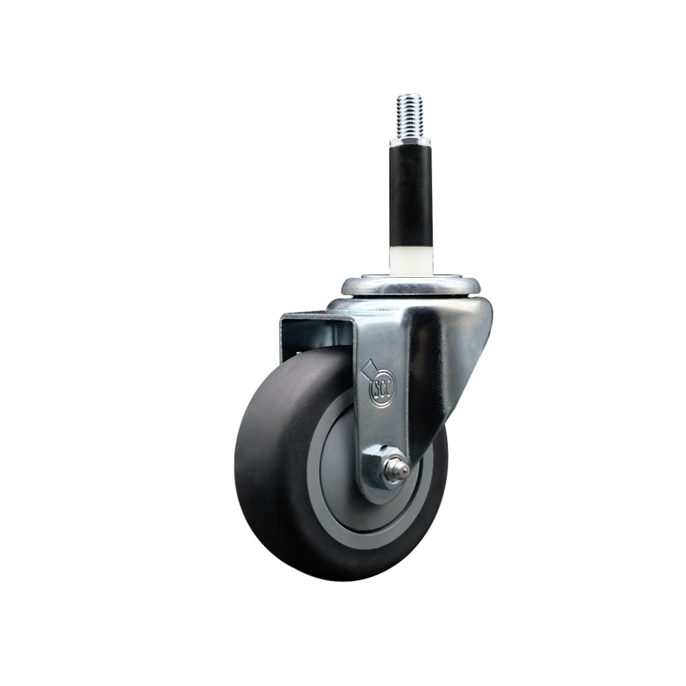 SCC-EX20S3514-TPRB-78 Thermoplastic Rubber Swivel Expanding Stem Swivel Caster with 3.5 in. Gray Wheel & 0.87 in. Stem